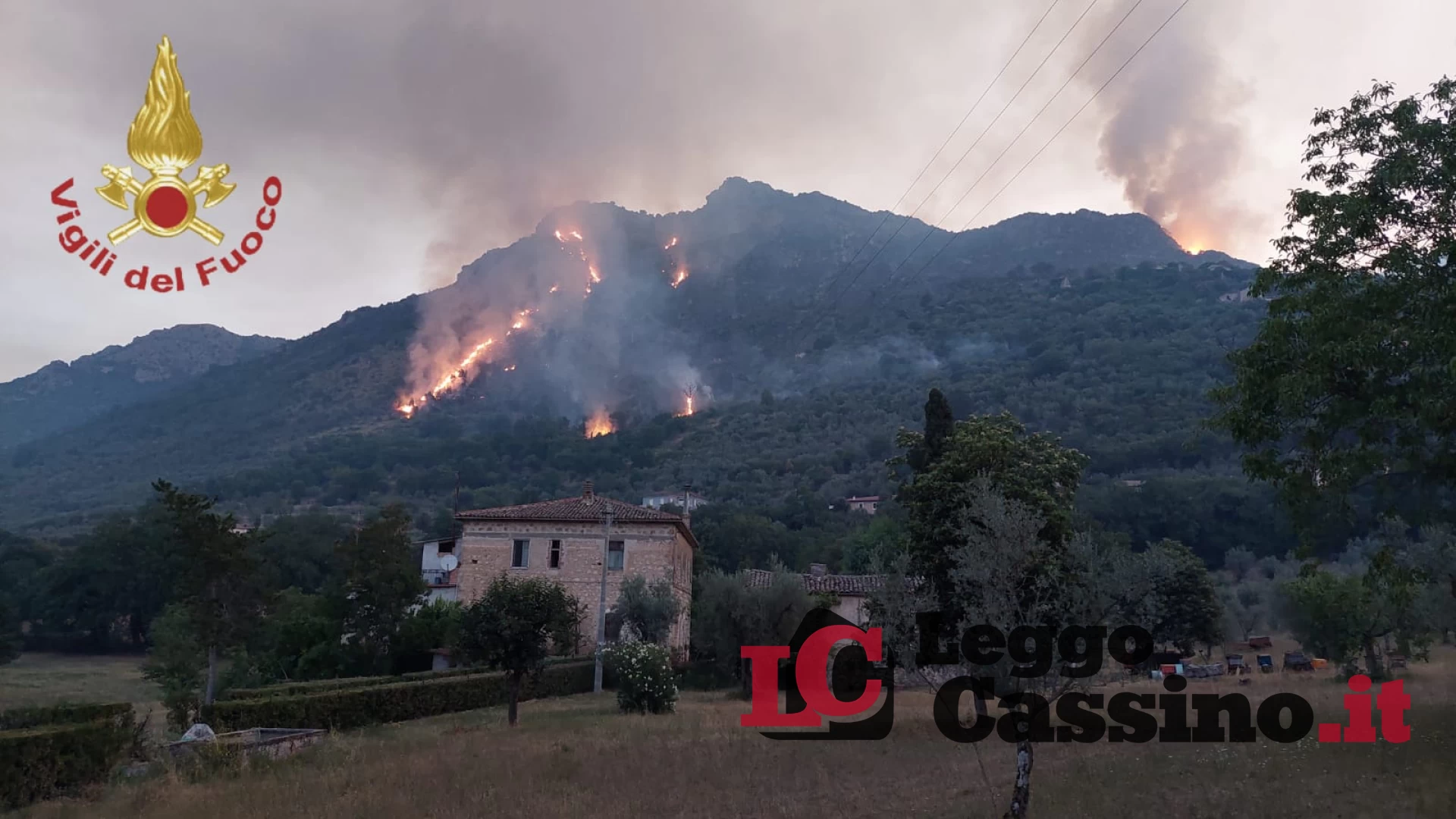 Ferragosto di fuoco: abitazioni evacuate a Piedimonte San Germano