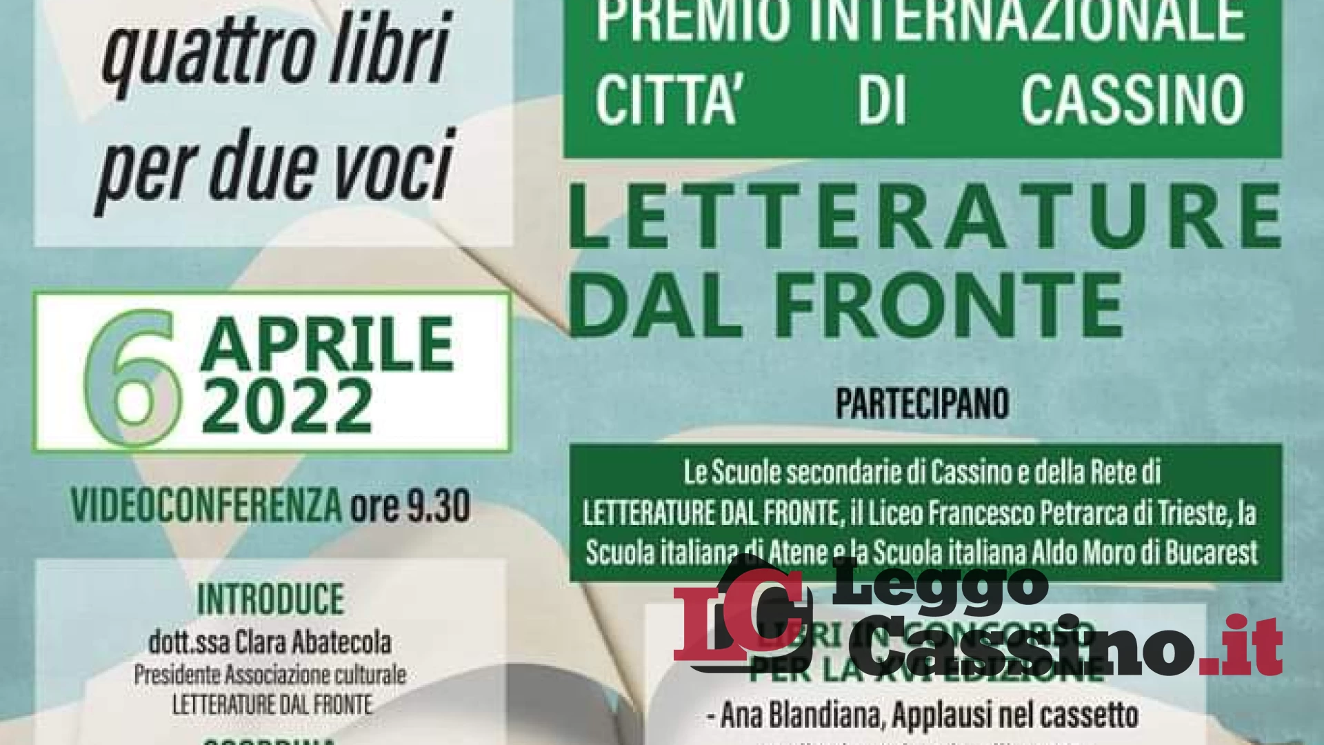 Ecco la XVI edizione del Premio Internazionale Città di Cassino "Letterature dal Fronte"