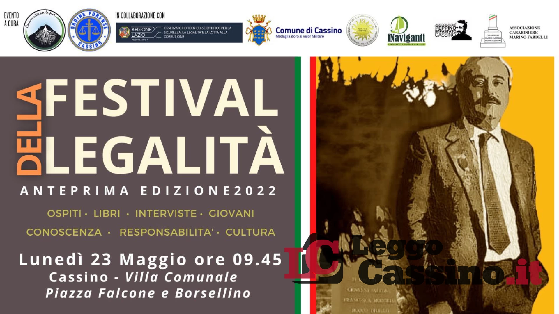 Cassino non dimentica, ecco il "Il Festival della Legalità"
