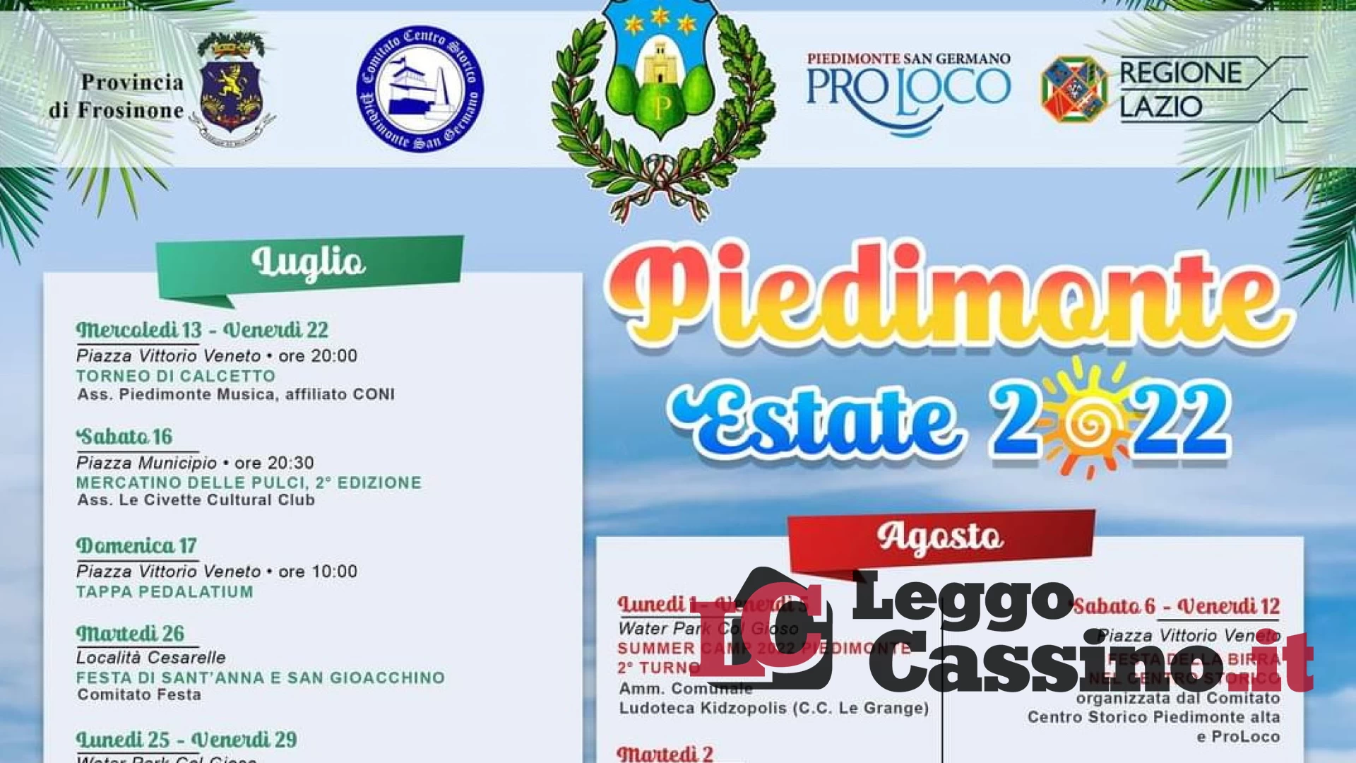 Piedimonte San Germano, al via la rassegna "Piedimonte Estate 2022"