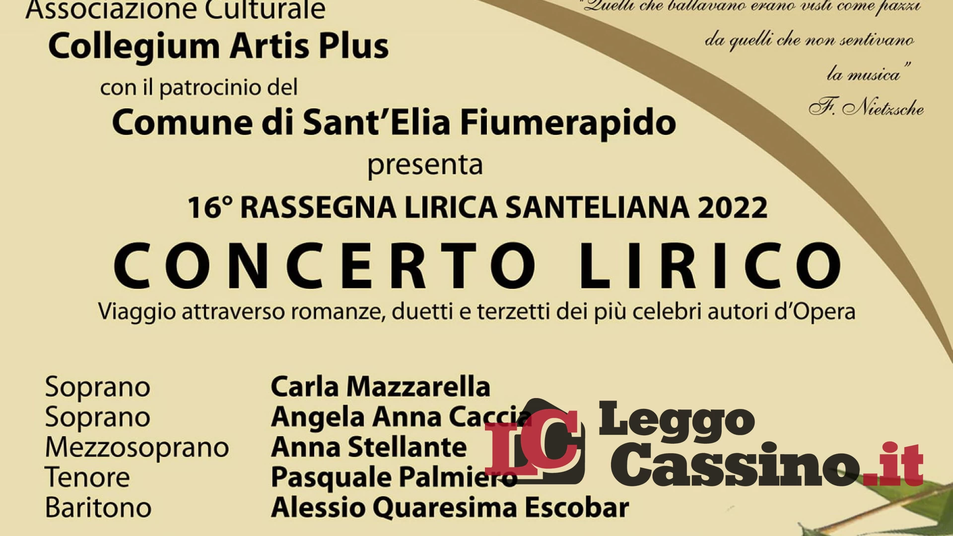 Torna la rassegna lirica Santeliana: è la XVI edizione