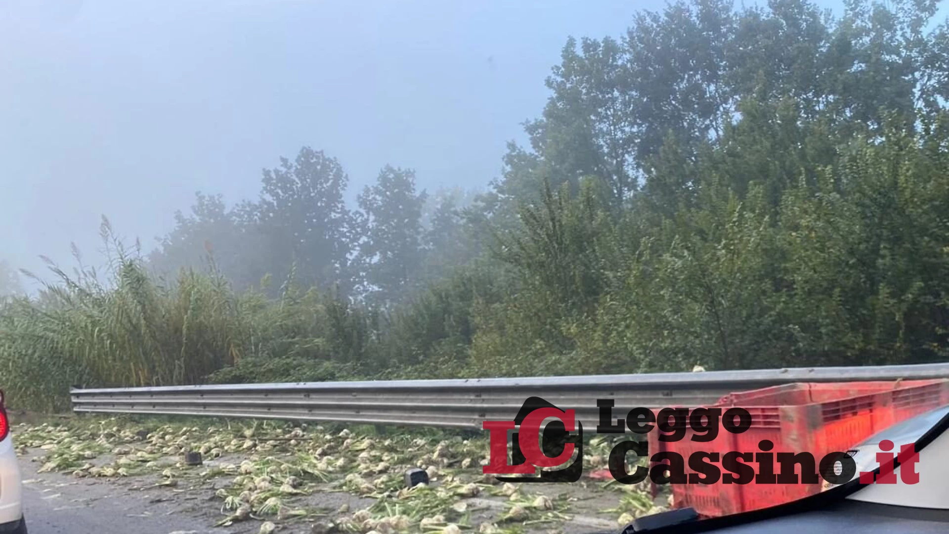 Tir si ribalta, gli ortaggi invadono la Superstrada