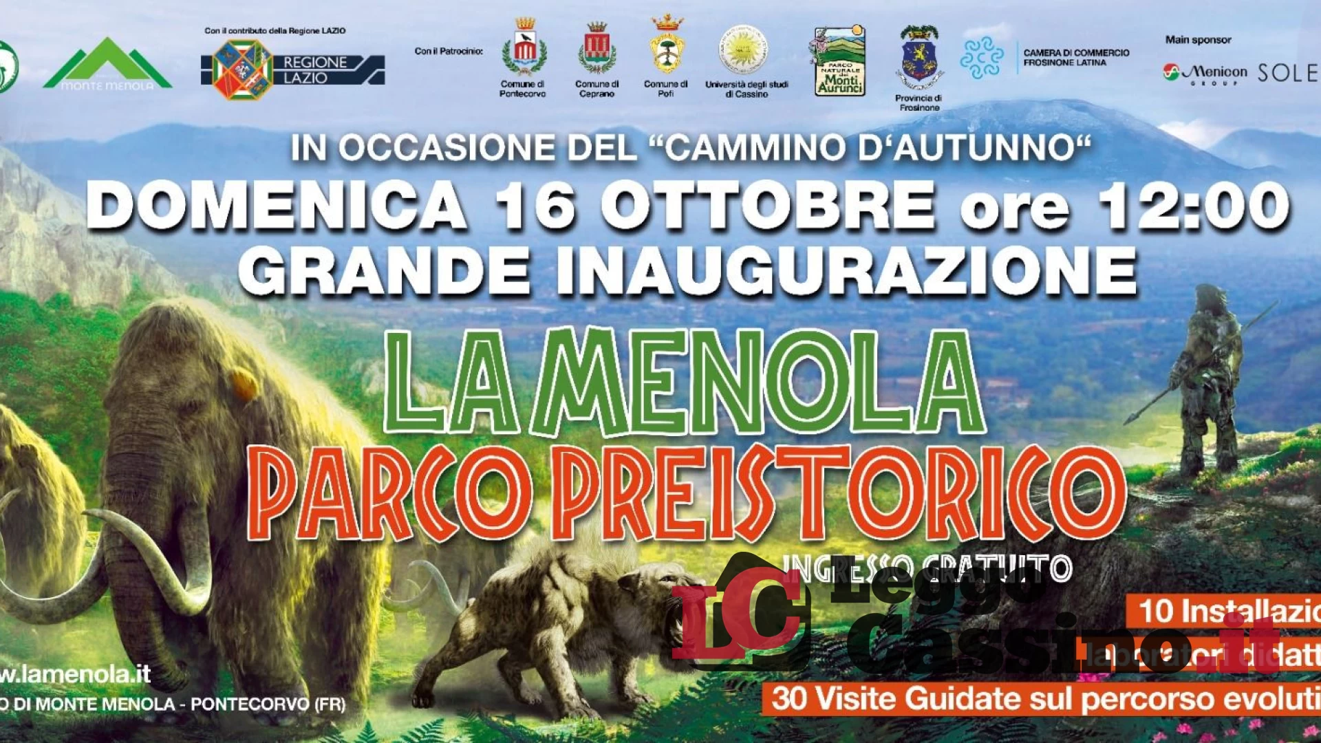 Il Parco preistorico di Monte Menola apre domenica 16 ottobre
