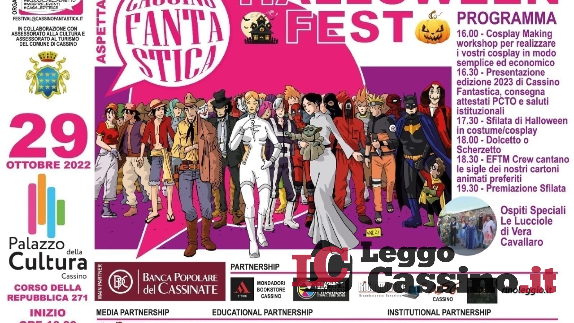 "Cassino Fantastica" presenta la Halloween Fest al Palazzo della Cultura