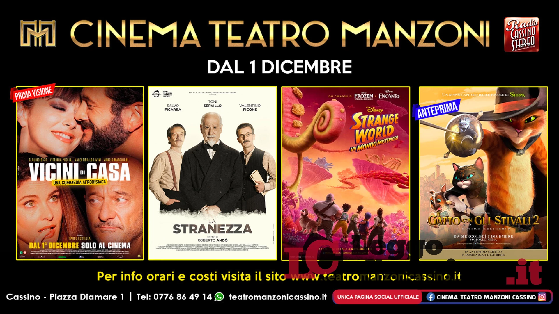Cinema Teatro Manzoni, in arrivo la nuova programmazione con 4 film 