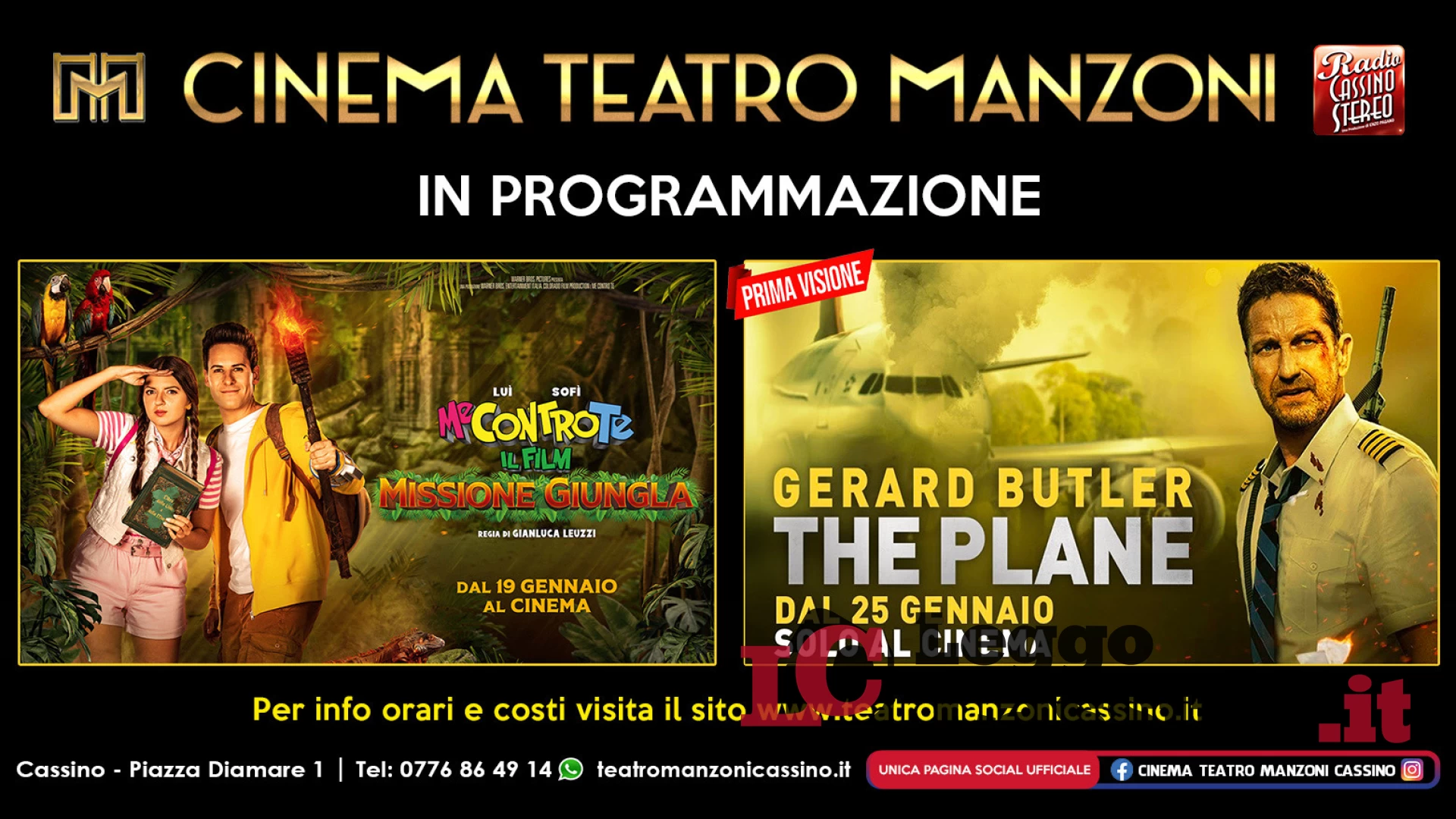 Al Cinema Teatro Manzoni Cassino atterra dal 25 gennaio “The Plane”