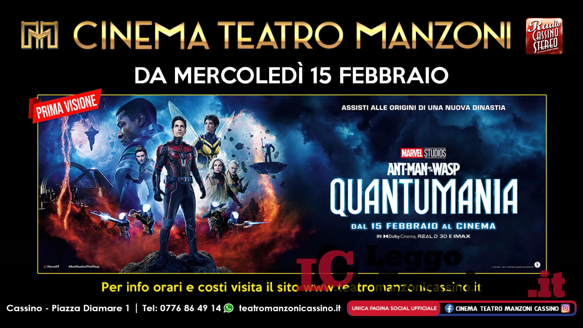 Al Cinema Teatro Manzoni Cassino arriva: "Ant Man and the  Wasp - Quantumania"