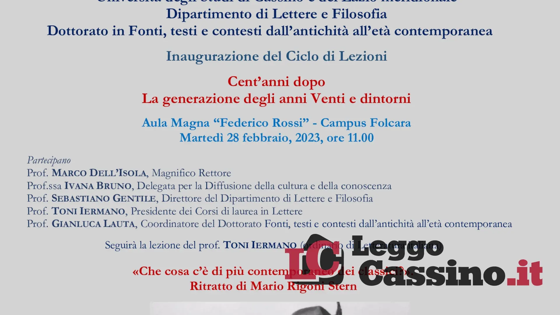 "Cent'anni dopo. Gli anni venti e dintorni"