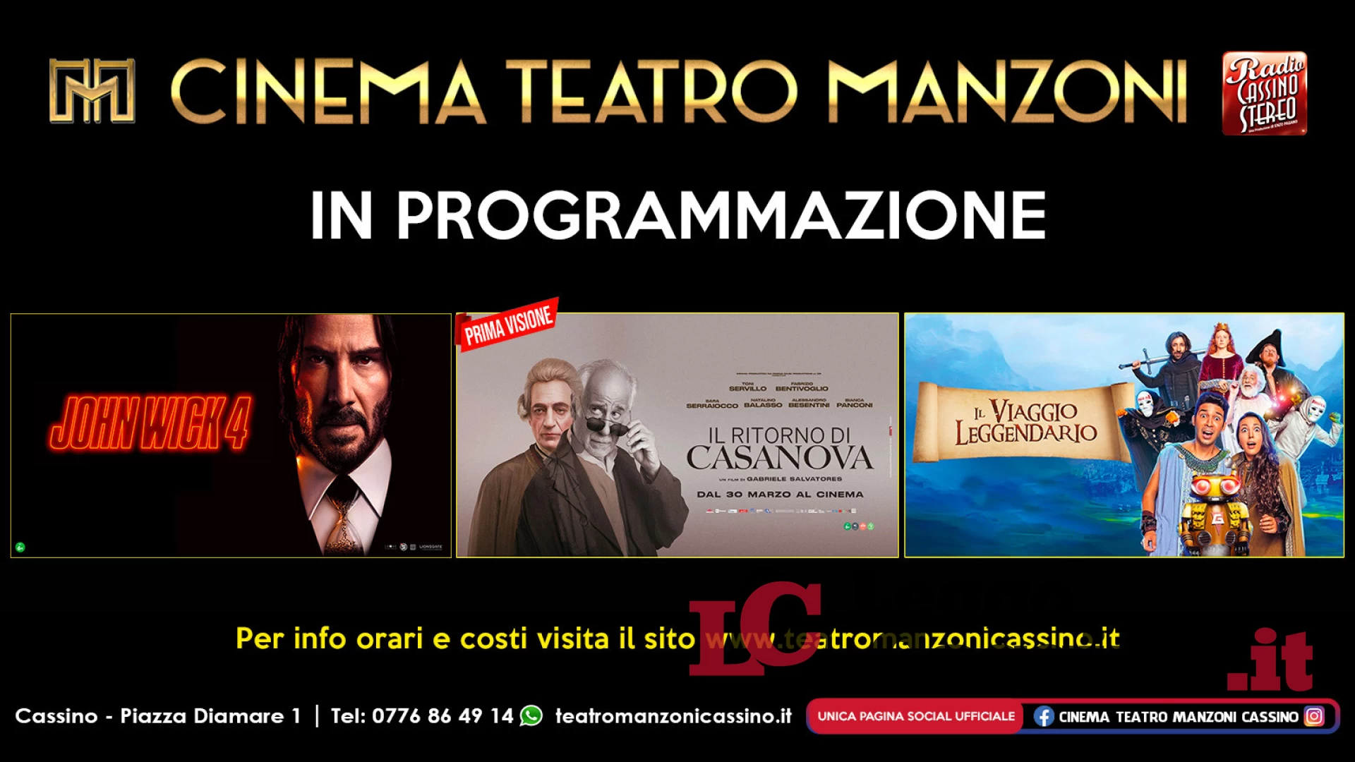 Cinema Teatro Manzoni Cassino: arrivano “Il ritorno di Casanova” e “Il viaggio leggendario”
