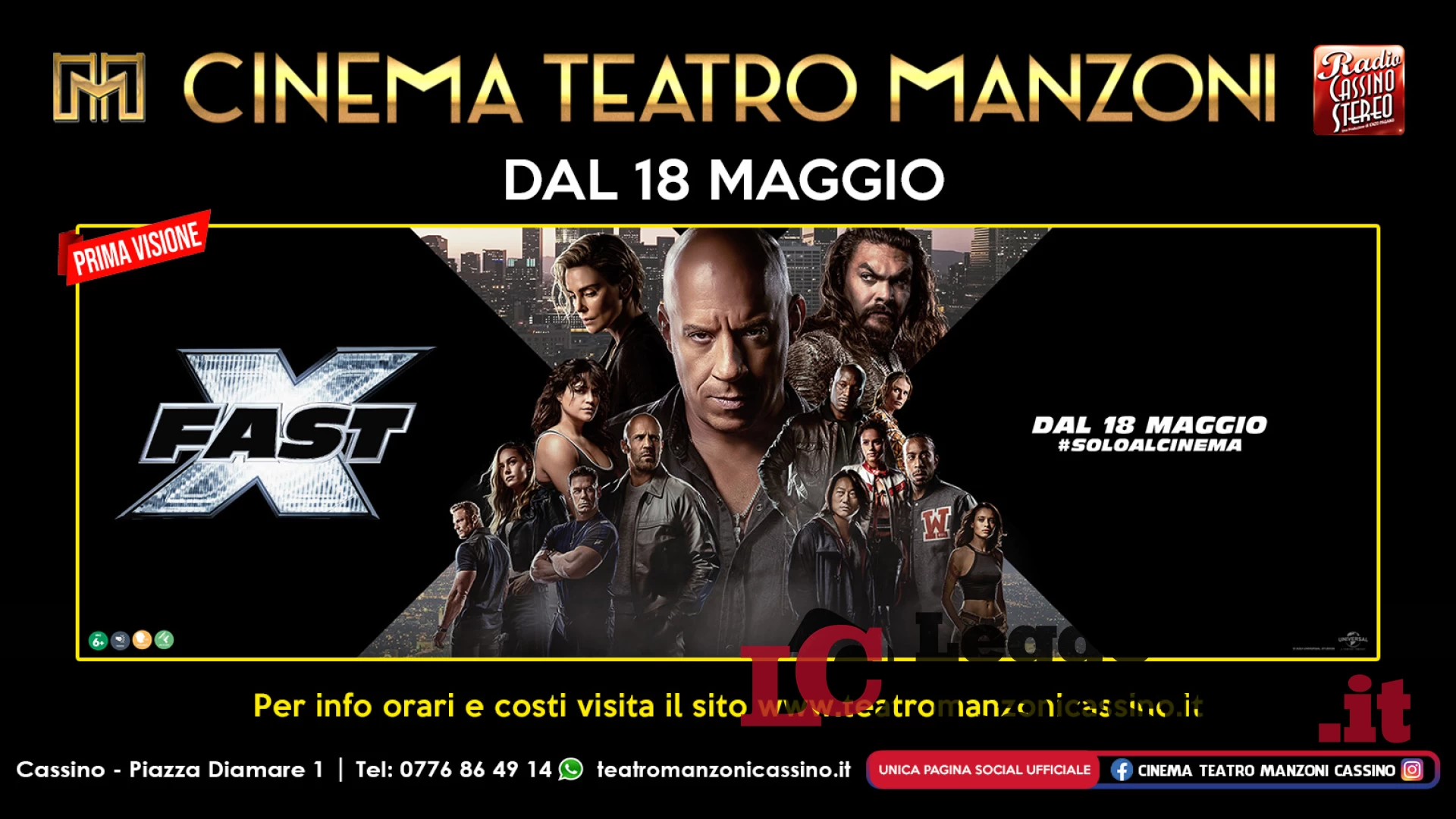 L’adrenalinico FAST X in prima visione al Cinema Teatro Manzoni di Cassino