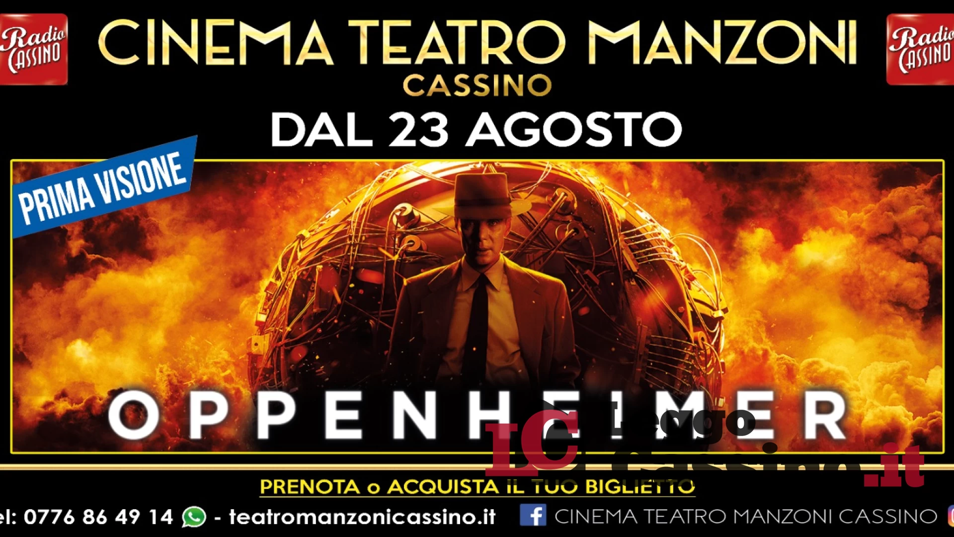Cinema Teatro Manzoni di Cassino, arriva Oppenheimer