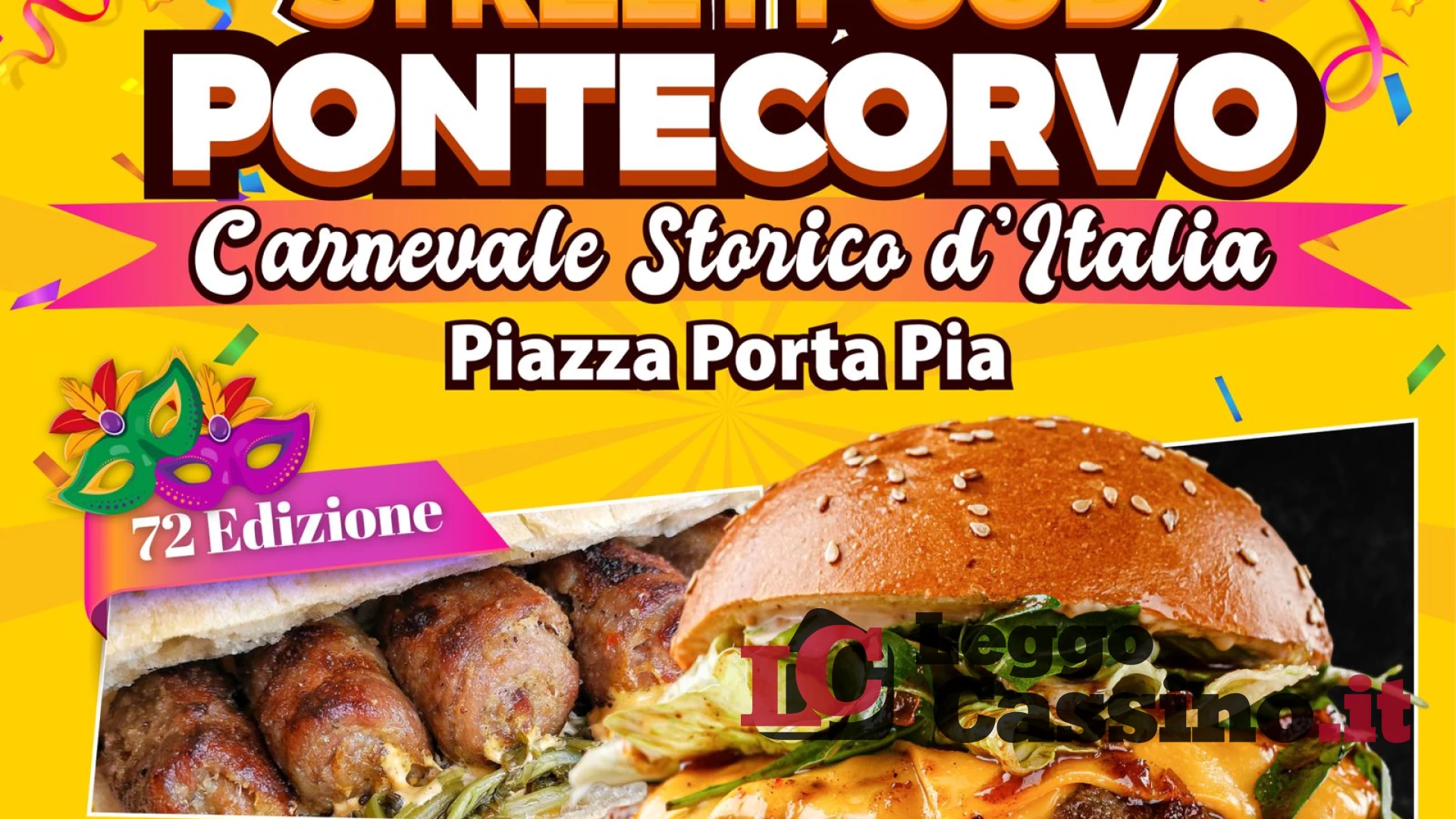 Al 72° Carnevale di Pontecorvo ci sarà anche l’International Street Food