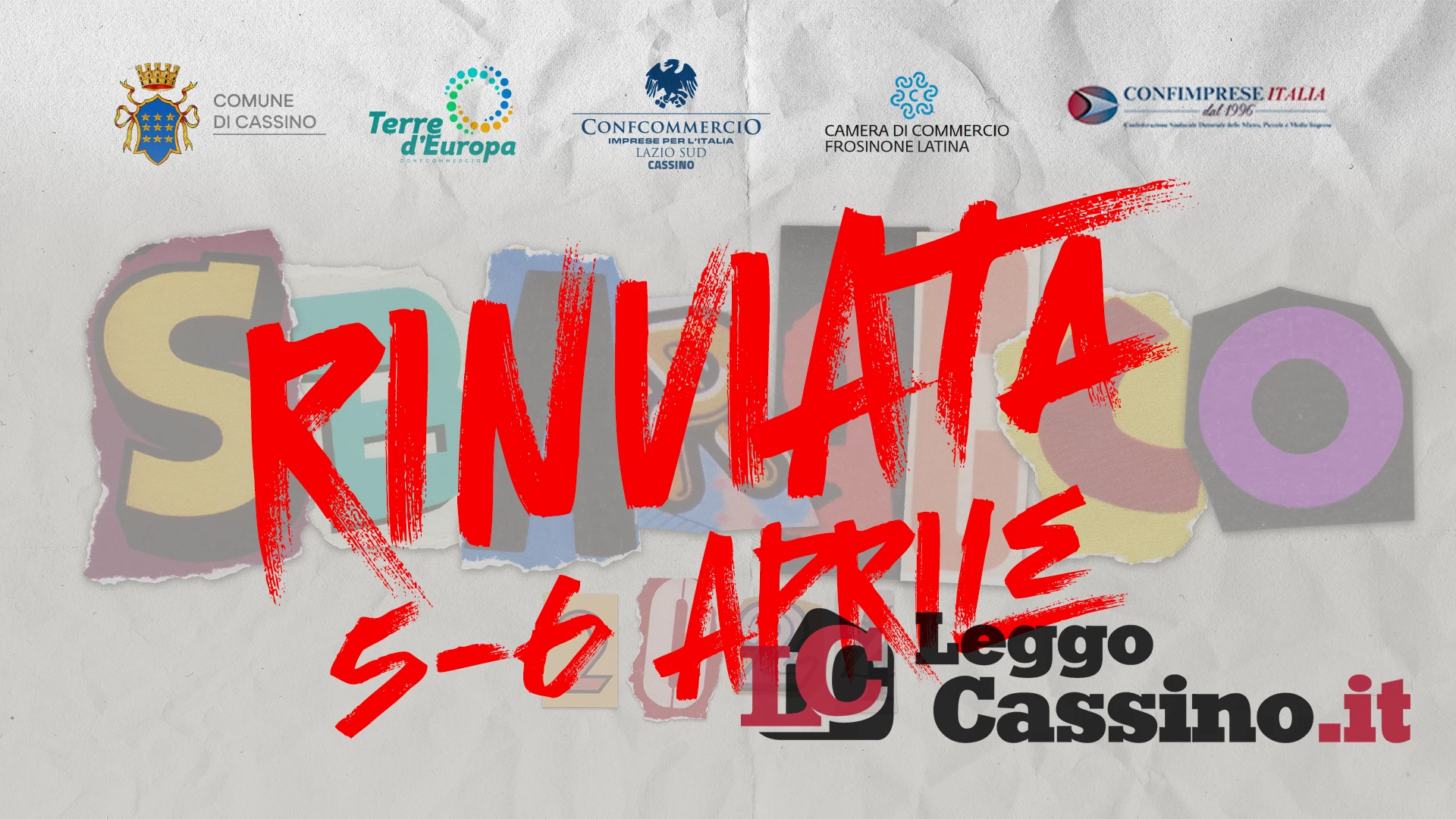 Ondata di maltempo, rinviata l'iniziativa prevista nel weekend a Cassino