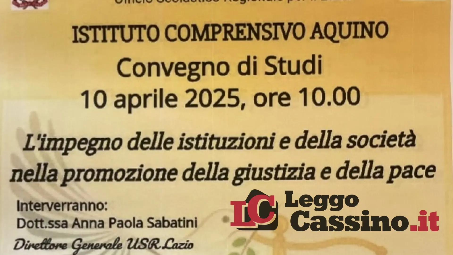 "L’Impegno delle Istituzioni e della Società nella promozione della Giustizia e della Pace”