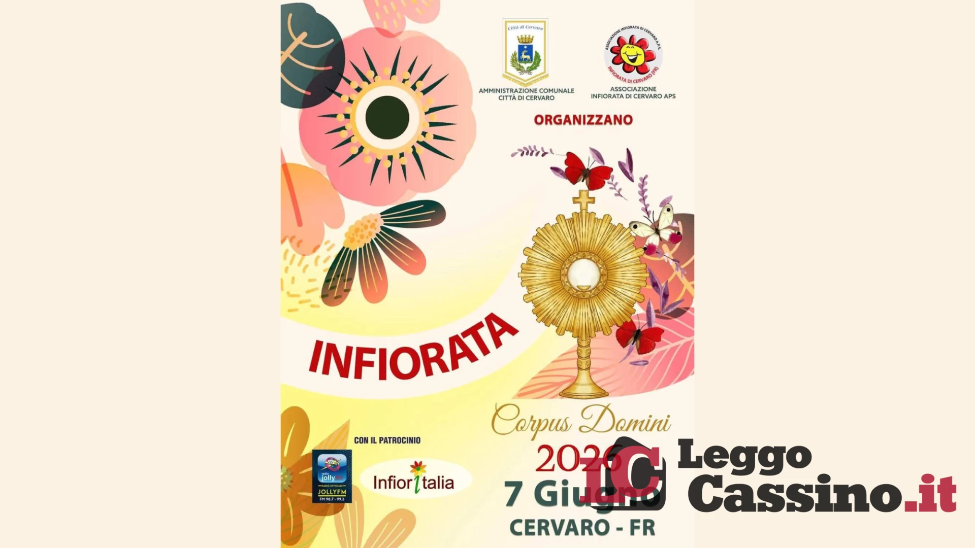 Cervaro si prepara alla magia dell’Infiorata: appuntamento il 7 giugno con arte, tradizione e fede