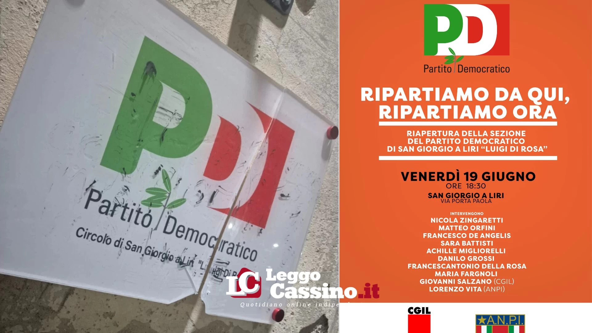 “Ripartiamo da qui, ripartiamo ora”: a San Giorgio a Liri il...