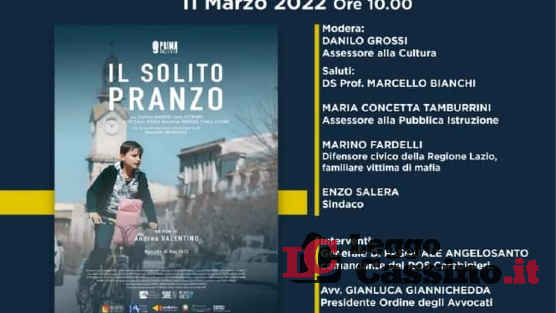 Gli studenti  di Cassino  incontrano Giovanni Impastato