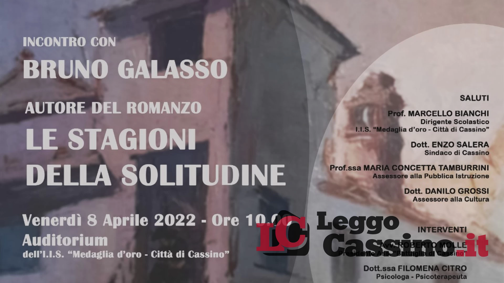 All'IIS Medaglia d'Oro l'8 aprile il libro "Le stagioni della solitudine"