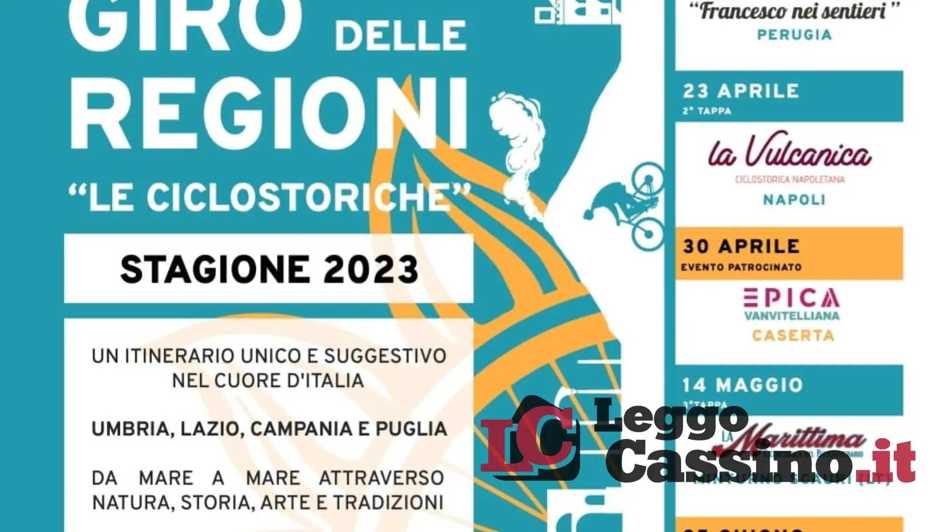 "Ciclostoriche", nel giro delle regioni del 2023 c'è anche Minturno