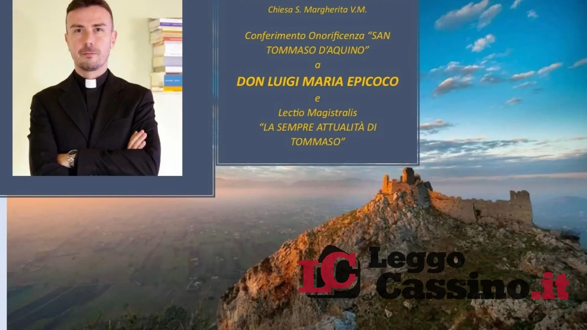 L'onorificenza San Tommaso D'Aquino a Don Luigi Maria Epicoco