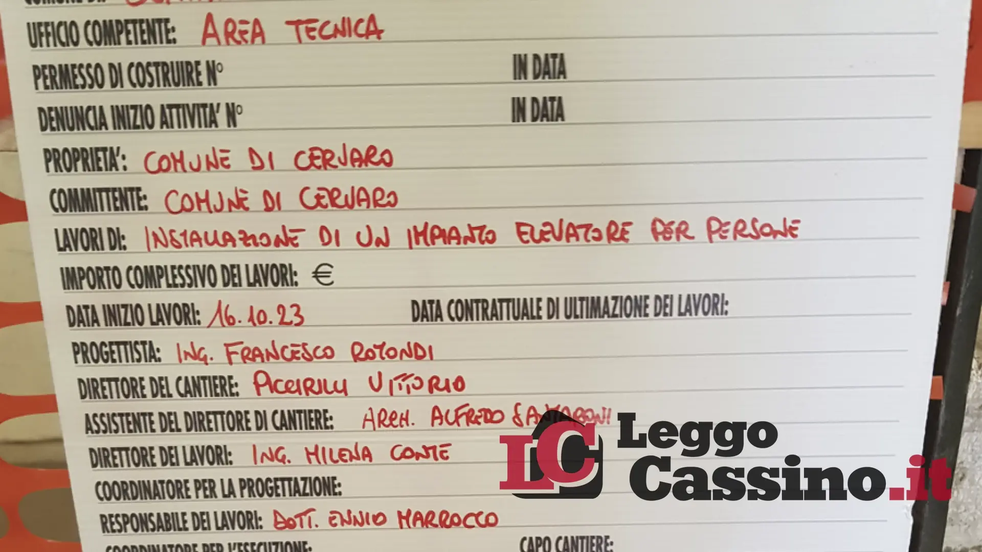 Cervaro, l'ascensore dei misteri. L'opposizione: "Occorre maggiore  trasparenza"
