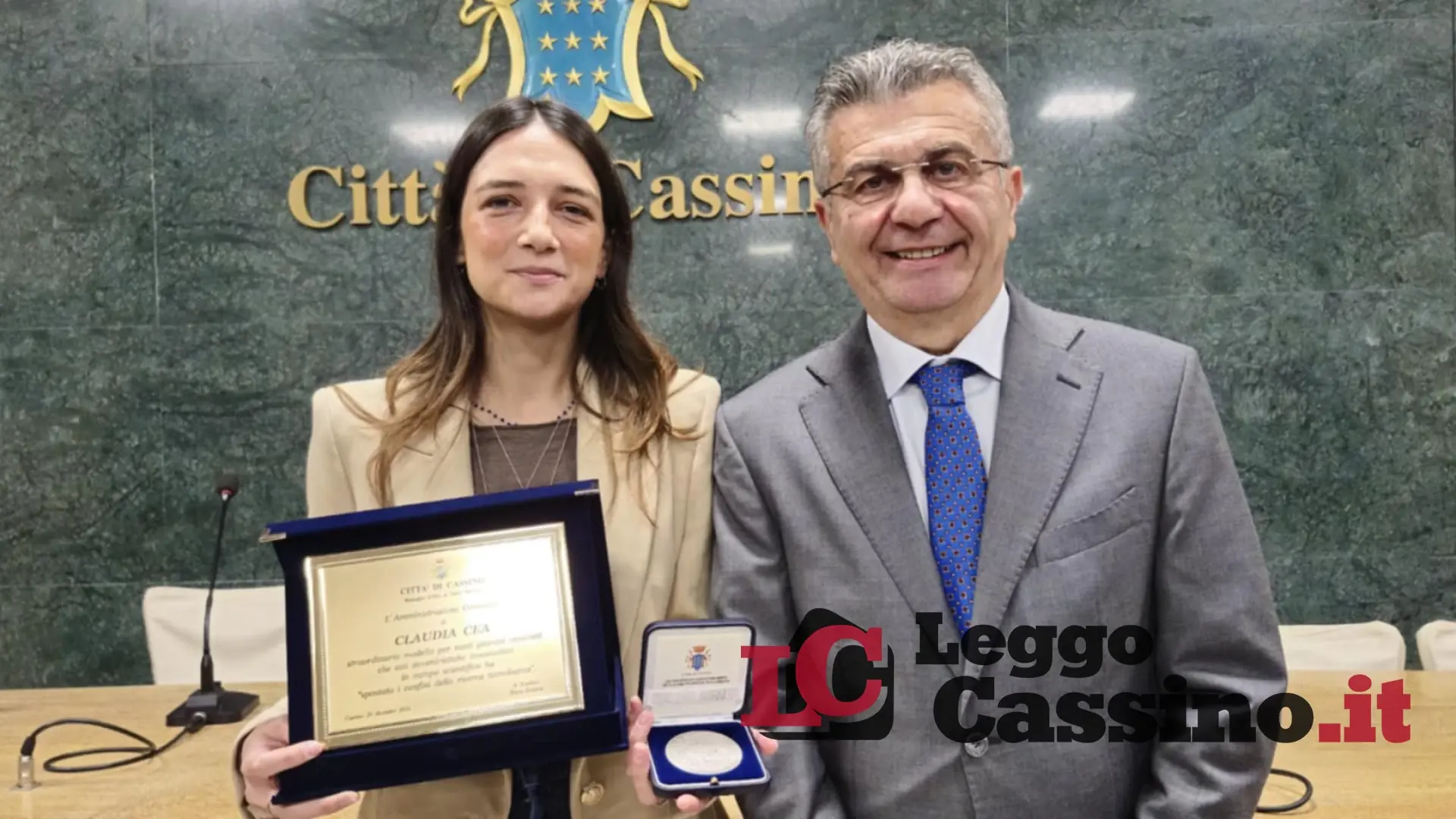 L'omaggio dell'amministrazione comunale di Cassino a Claudia Cea