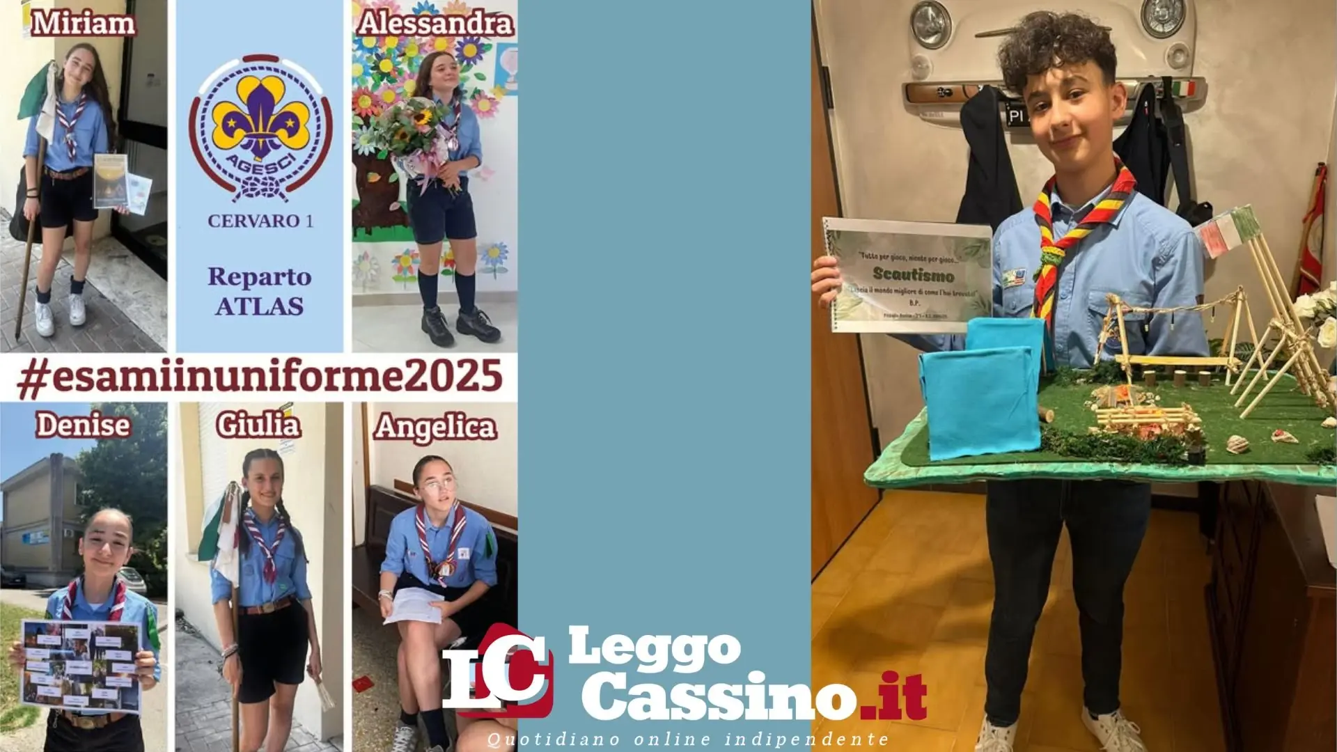 Orgoglio Scout a Cervaro e Cassino: in uniforme all'esame di terza media