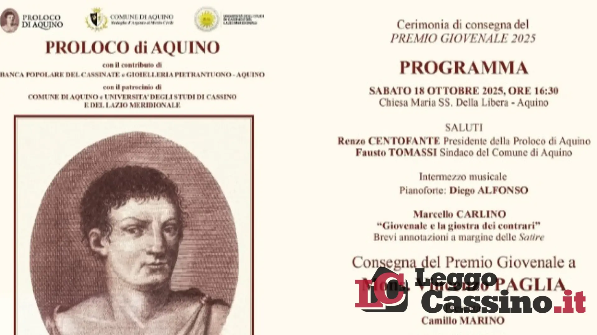 A Monsignor Vincenzo Paglia il Premio Giovenale 2025