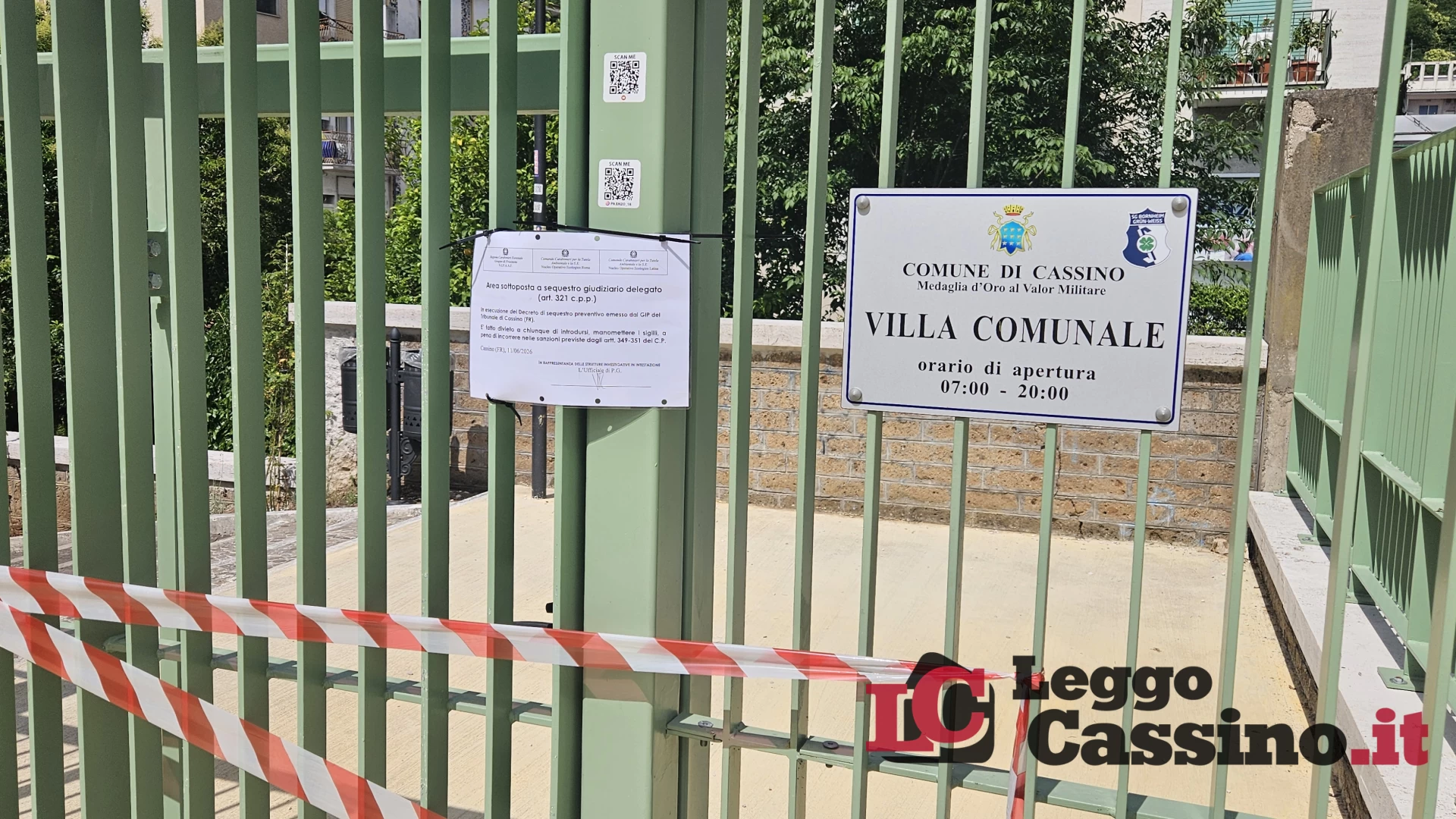 Cassino, sequestrata la villa comunale: truffa ai danni del...