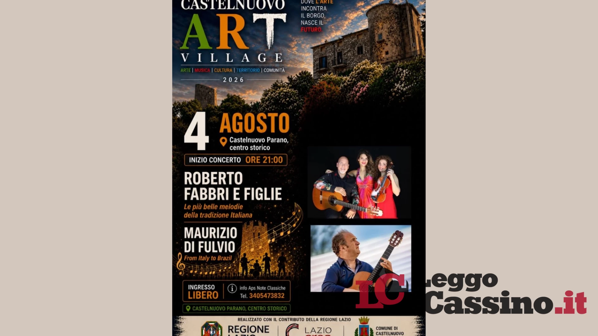 Castelnuovo Parano, la grande musica illumina il borgo: il 4...