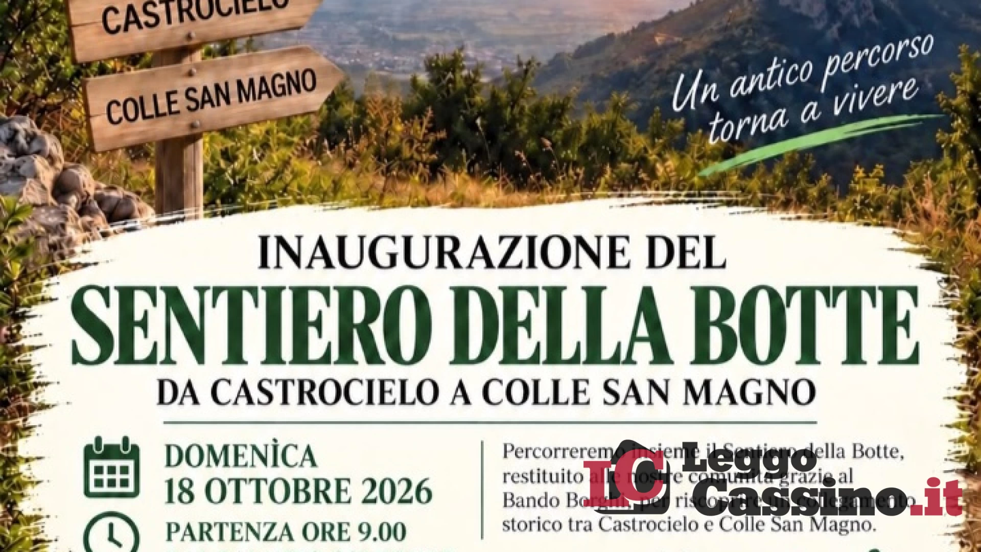 Torna a vivere il sentiero della Botte domenica 18 ottobre l...